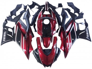 Custom 2022-2024 Yamaha YZF R3/R25 Motorcycle Fairing - Red White Glossy Black UK