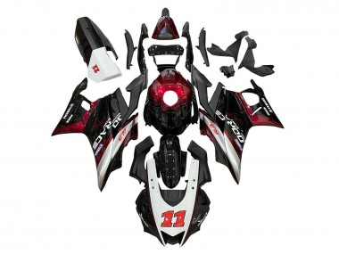 Custom 2022-2024 Yamaha YZF R3/R25 Motorcycle Fairings - Red Silver Black 11 UK