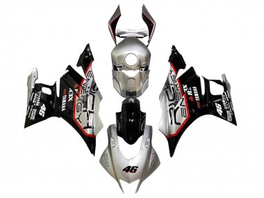 Custom 2022-2024 Yamaha YZF R3/R25 Motorcycle Fairings - Silver Red Black 46 UK