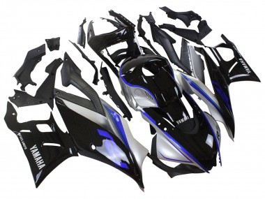 Custom 2022-2024 Yamaha YZF R3/R25 Motorcycle Fairings - Silver Blue Glossy Black UK