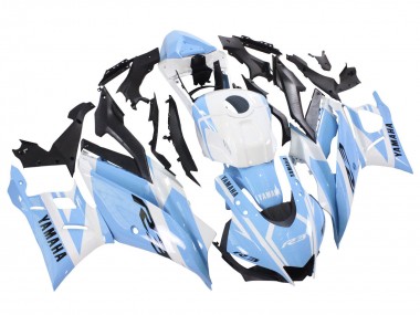 Custom 2022-2024 Yamaha YZF R3/R25 Motorcycle Fairings - White Light Blue UK