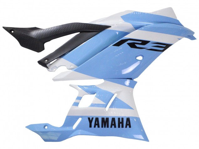 2022-2024 Yamaha YZF R3/R25 Motorcycle Fairings - White Light Blue UK