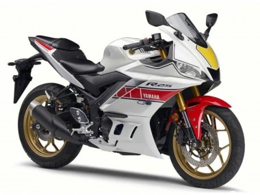 Custom 2022-2024 Yamaha YZF R3/R25 Motorcycle Fairing - White Red Black UK