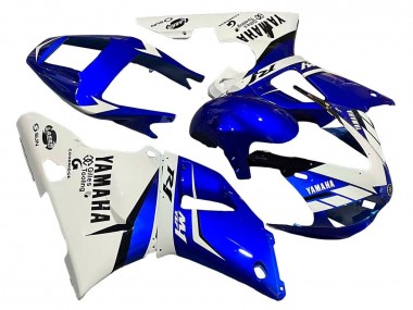 Custom 1998-1999 Yamaha YZF 1000 R1 Motorcycle Fairings - White Blue Black UK
