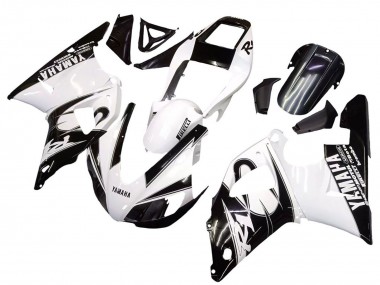 Custom 1998-1999 Yamaha YZF 1000 R1 Motorcycle Fairings - White Glossy Black UK