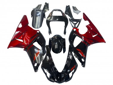Custom 1998-1999 Yamaha YZF 1000 R1 Motorcycle Fairings - Glossy Black Red UK
