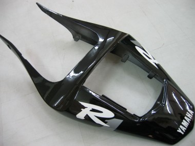 Custom 2000-2001 Yamaha YZF 1000 R1 Motorcycle Fairings - Glossy Black White Decal UK