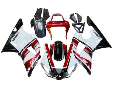 Custom 2000-2001 Yamaha YZF 1000 R1 Motorcycle Fairing - Red White Glossy Black UK