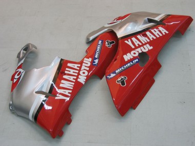 Custom 2000-2001 Yamaha YZF 1000 R1 Motorcycle Fairings - Silver Red Fortuna Motul UK