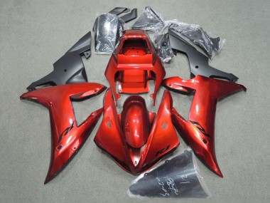 Custom 2002-2003 Yamaha YZF 1000 R1 Motorcycle Fairing - Red Matte Black UK