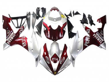Custom 2004-2006 Yamaha YZF 1000 R1 Motorcycle Fairings - Silver Red Fortuna Motul UK