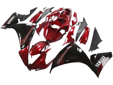 Custom 2012-2014 Yamaha YZF 1000 R1 Motorcycle Fairings - Red Glossy Black UK