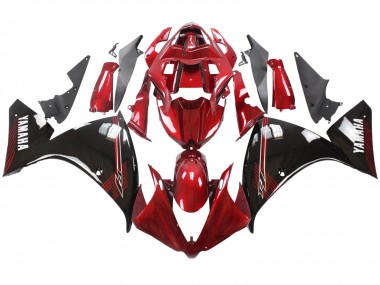Custom 2012-2014 Yamaha YZF 1000 R1 Motorcycle Fairings - Red Glossy Black UK