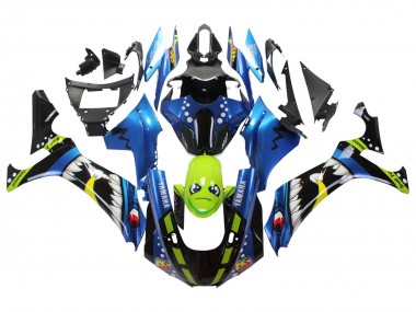 Custom 2020-2025 Yamaha YZF 1000 R1 Motorcycle Fairings - Blue Green Black Shark UK