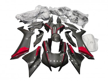Custom 2020-2025 Yamaha YZF 1000 R1 Motorcycle Fairings - Black Carbon Fiber Red UK