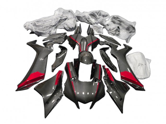 2020-2025 Yamaha YZF 1000 R1 Motorcycle Fairings - Black Carbon Fiber Red UK