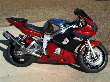 Custom 1998-2002 Yamaha YZF 600 R6 Motorcycle Fairings - Orange Matte Black UK