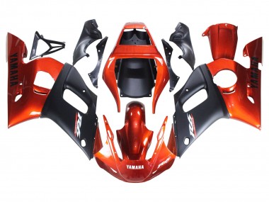 Custom 1998-2002 Yamaha YZF 600 R6 Motorcycle Fairings - Orange Matte Black UK
