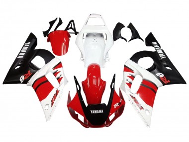 Custom 1998-2002 Yamaha YZF 600 R6 Motorcycle Fairings - White Red Glossy Black UK
