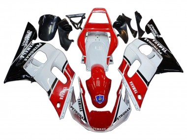 Custom 1998-2002 Yamaha YZF 600 R6 Motorcycle Fairings - White Red Black Petronas Yamalube 50th UK