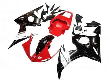 Custom 2006-2009 Yamaha YZF R6S Motorcycle Fairings - Red White Glossy Black UK