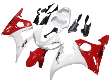 Custom 2003-2004 Yamaha YZF R6 Motorcycle Fairings - White Red UK