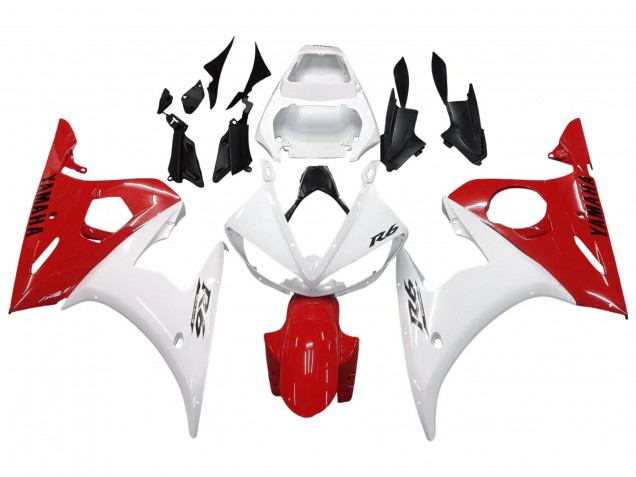 2006-2009 Yamaha YZF R6S Motorcycle Fairings - White Red UK