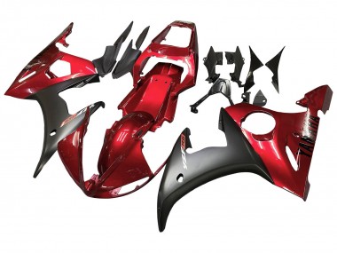 Custom 2006-2009 Yamaha YZF R6S Motorcycle Fairing Kits - Red Matte Black UK