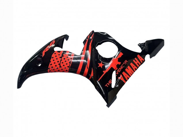 2006-2009 Yamaha YZF R6S Motorcycle Fairing - Glossy Black Red UK