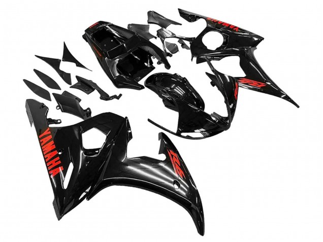 2006-2009 Yamaha YZF R6S Motorcycle Fairings - Glossy Black Red UK