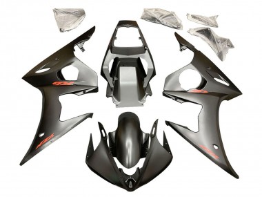 Custom 2006-2009 Yamaha YZF R6S Motorcycle Fairings - Matte Black Red Decals UK