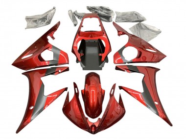 Custom 2006-2009 Yamaha YZF R6S Motorcycle Fairings - Red Matte Black UK