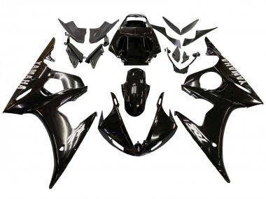 Custom 2005 Yamaha YZF 600 R6 Motorcycle Fairings - Glossy Black UK