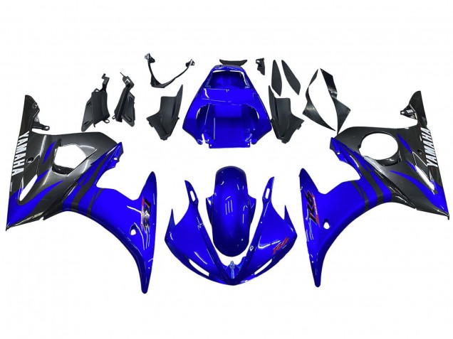 2005 Yamaha YZF 600 R6 Motorcycle Fairings - Glossy Blue Black UK