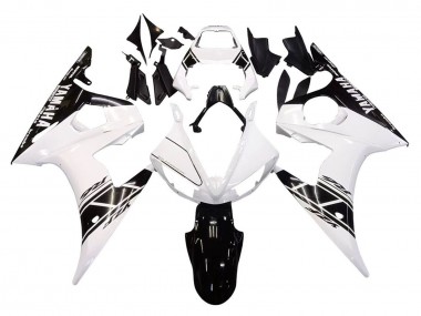 Custom 2005 Yamaha YZF 600 R6 Motorcycle Fairings - White Black UK