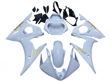 Custom 2005 Yamaha YZF 600 R6 Motorcycle Fairings - White Gold UK