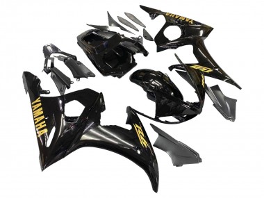 Custom 2005 Yamaha YZF 600 R6 Motorcycle Fairings - Black Gold UK