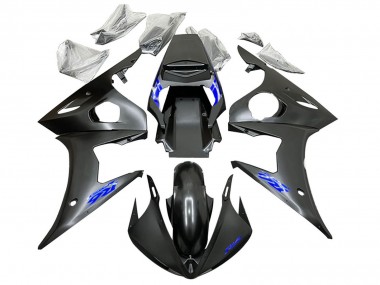 Custom 2005 Yamaha YZF 600 R6 Motorcycle Fairings - Black Blue UK