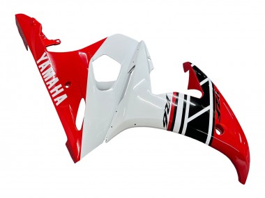Custom 2005 Yamaha YZF 600 R6 Motorcycle Fairings - White Red Glossy Black UK