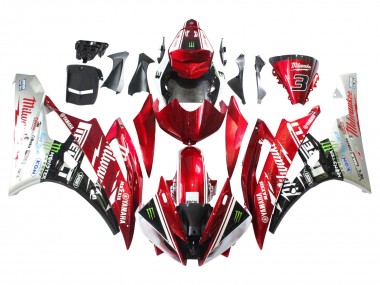 Custom 2006-2007 Yamaha YZF 600 R6 Motorcycle Fairings - White Red Black Green Monster Milwaukee UK