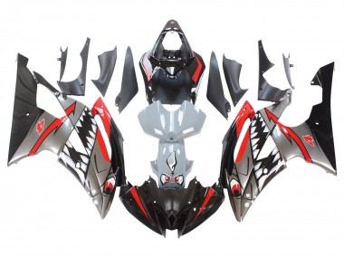 Custom 2008-2016 Yamaha YZF 600 R6 Motorcycle Fairings - Silver Black Red Shark 4 UK