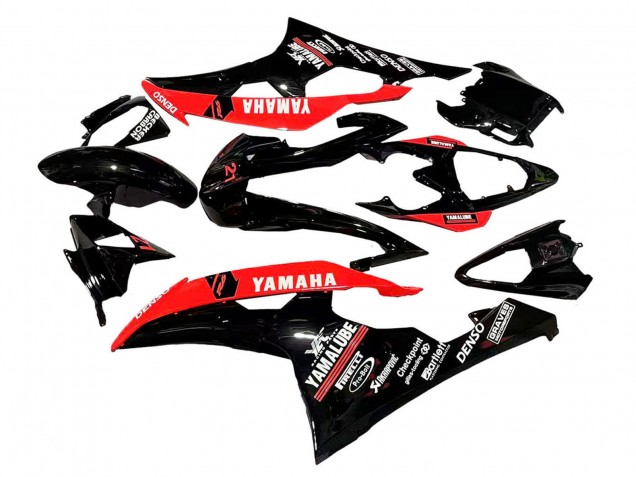 2008-2016 Yamaha YZF 600 R6 Motorcycle Fairings - Red Glossy Black DENSO Yamalube 21 UK