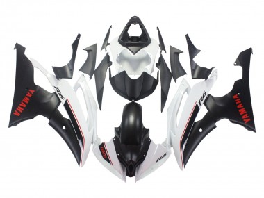 Custom 2008-2016 Yamaha YZF 600 R6 Motorcycle Fairings - White Matte Black Red Decals UK