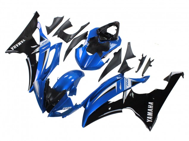 2008-2016 Yamaha YZF 600 R6 Motorcycle Fairings - White Blue Glossy Black UK