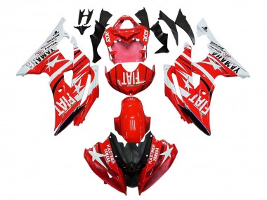 Custom 2008-2016 Yamaha YZF 600 R6 Motorcycle Fairings - White Red Black Fiat Acer UK