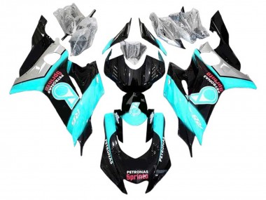Custom 2008-2016 Yamaha YZF 600 R6 Motorcycle Fairings - Light Blue Glossy Black Petronas UK
