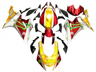 Custom 2017-2023 Yamaha YZF 600 R6 Motorcycle Fairings - Gold Red Green Monster UK