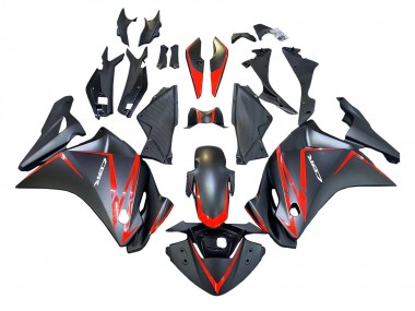 Custom 2011-2015 Honda CBR250RR Motorcycle Fairings - Matte Black Red Stripe UK