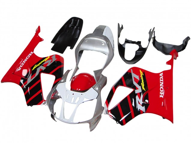 2000-2006 Honda VTR1000 Motorcycle Fairings - Silver Red Black Stripe Racing UK