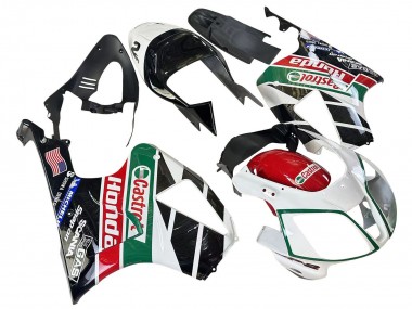 Custom 2000-2006 Honda VTR1000 Motorcycle Fairings - White Red Green Glossy Black Castrol UK